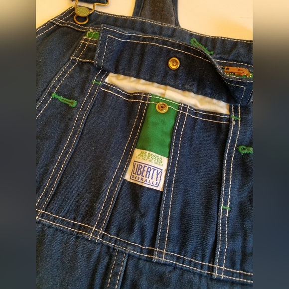 Liberty Men's Overalls Bib Design  Blue Denim Zip Fly Size 48W 30L - Picture 13 of 16